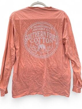 Southern Fried Cotton Long Sleeve Tee in Coral Pink